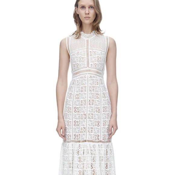 NWT Rebecca Taylor SLEEVELESS CROCHET LACE DRESS - Picture 1 of 9